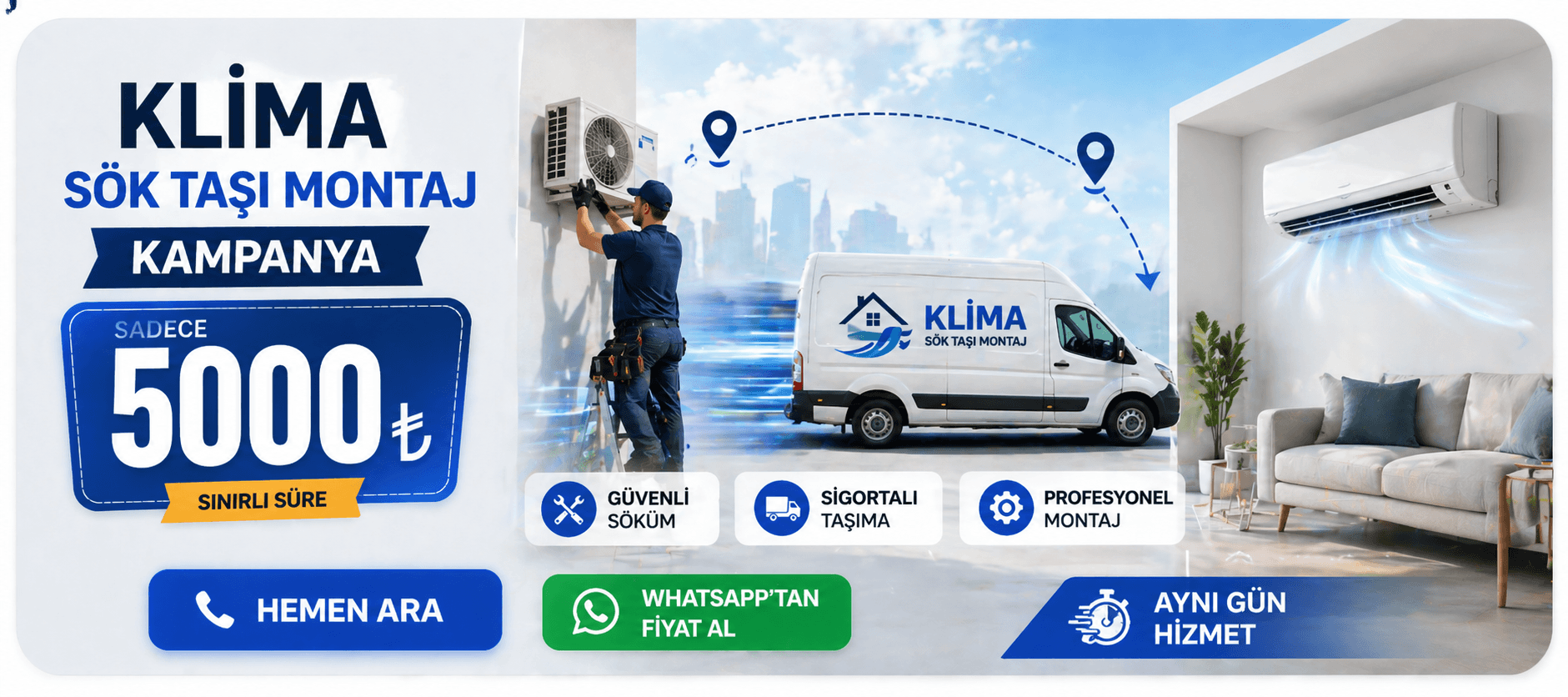 Klima yer degistirme ucretleri